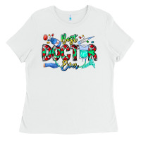 White Best Doctor Ever Ladies Tee - CowhideDigitalArt
