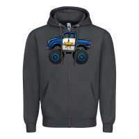 Smoke police car monster truck Zipper Hoodie - Jasminsmagicworld