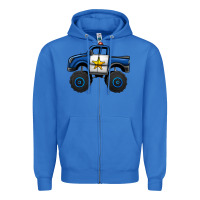 True Royal police car monster truck Zipper Hoodie - Jasminsmagicworld