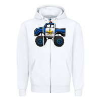 Police Car Monster Truck Zipper Hoodie | Teevron