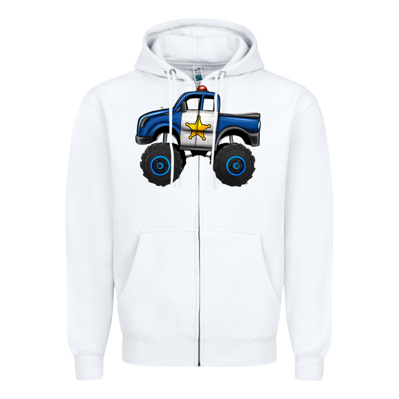 Police Car Monster Truck Zipper Hoodie by Jasminsmagicworld | Teevron