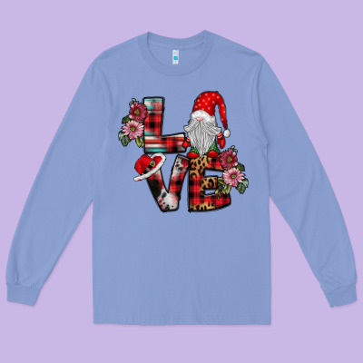 Love Gnome Long Sleeve Tee Designed By Sublimationcraftshop