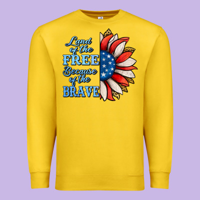 Patriotic Sunflower No Background Premium Sweatshirt Designed By Jasminsmagicworld