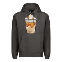 Charcoal Heather iced caramel frappuccino coffee Premium Hoodie - BarkalooDesign