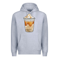 Heather Grey iced caramel frappuccino coffee Premium Hoodie - BarkalooDesign