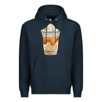 Navy iced caramel frappuccino coffee Premium Hoodie - BarkalooDesign