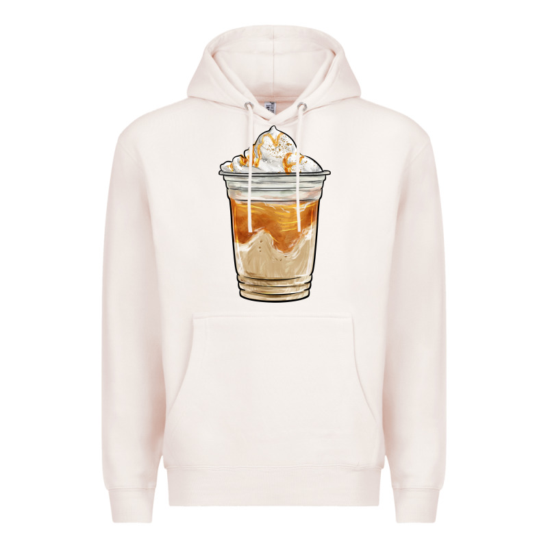 Iced Caramel Frappuccino Coffee Premium Hoodie by BarkalooDesign | Teevron
