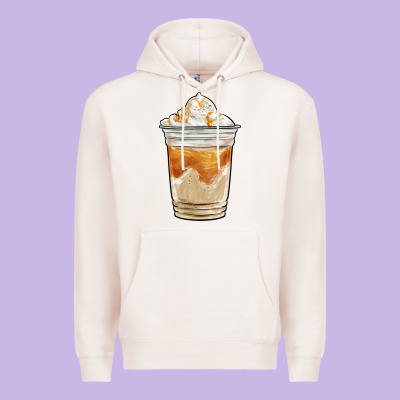 Iced Caramel Frappuccino Coffee Premium Hoodie Designed By Barkaloodesign
