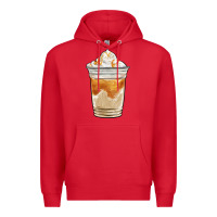 Red iced caramel frappuccino coffee Premium Hoodie - BarkalooDesign