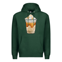Sports Green iced caramel frappuccino coffee Premium Hoodie - BarkalooDesign