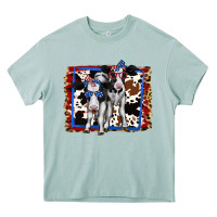 Arona 4th of July Cows Holstein Cows Heavy Core Tee - Jasminsmagicworld