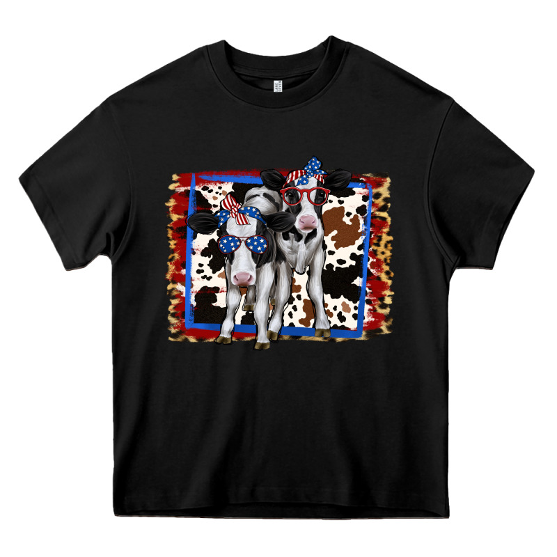 4th Of July Cows Holstein Cows Heavy Core Tee by Jasminsmagicworld | Teevron