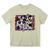 Mossy 4th of July Cows Holstein Cows Heavy Core Tee - Jasminsmagicworld