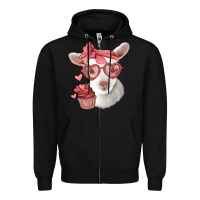 Black cute baby lamb valentines day Zipper Hoodie - Jasminsmagicworld