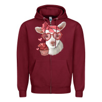 Burgundy cute baby lamb valentines day Zipper Hoodie - Jasminsmagicworld