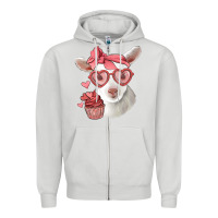 Dove Grey cute baby lamb valentines day Zipper Hoodie - Jasminsmagicworld