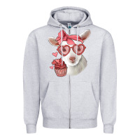 Heather Grey cute baby lamb valentines day Zipper Hoodie - Jasminsmagicworld