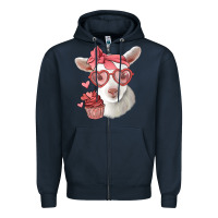 Navy cute baby lamb valentines day Zipper Hoodie - Jasminsmagicworld
