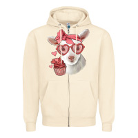 Sandshell cute baby lamb valentines day Zipper Hoodie - Jasminsmagicworld