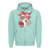 Seafoam cute baby lamb valentines day Zipper Hoodie - Jasminsmagicworld