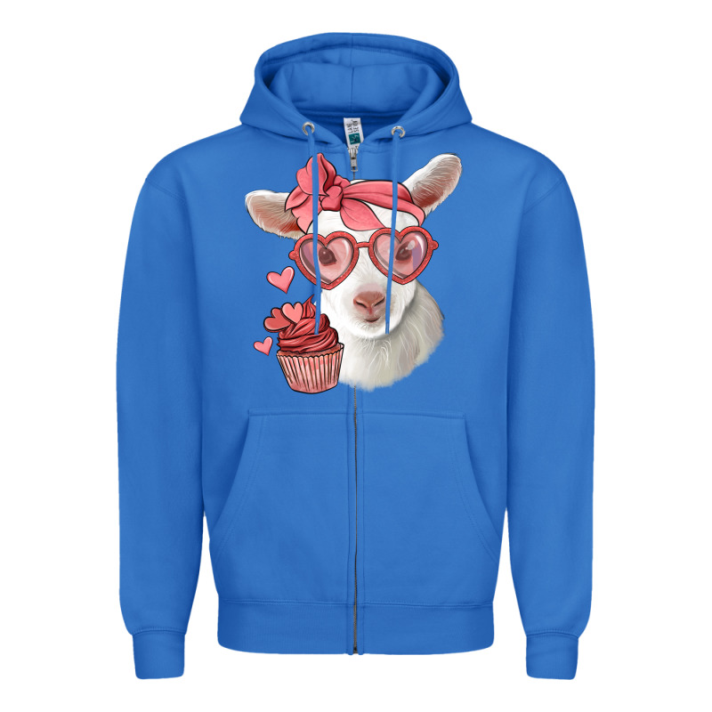 Cute Baby Lamb Valentines Day Zipper Hoodie by Jasminsmagicworld | Teevron
