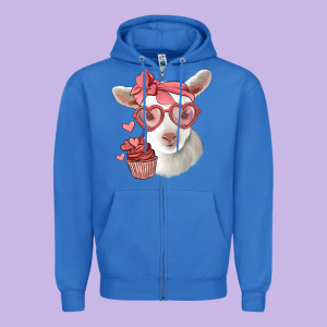 Cute Baby Lamb Valentines Day Zipper Hoodie Designed By Jasminsmagicworld