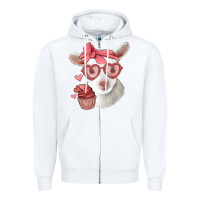 White cute baby lamb valentines day Zipper Hoodie - Jasminsmagicworld