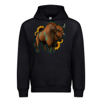 Black Western  Bison Urban Hoodie - Jasminsmagicworld