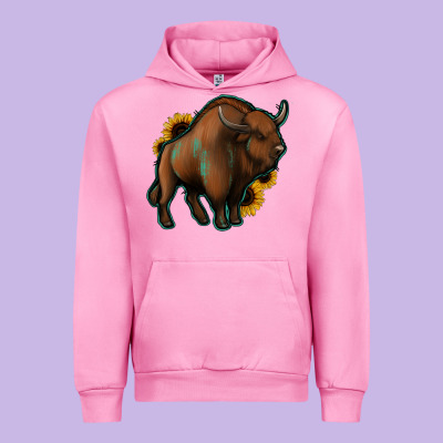Western  Bison Urban Hoodie Designed By Jasminsmagicworld