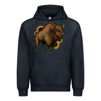 Navy Western  Bison Urban Hoodie - Jasminsmagicworld