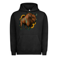 Pigment Black Western  Bison Urban Hoodie - Jasminsmagicworld