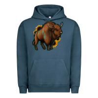 Pigment Midnight Navy Western  Bison Urban Hoodie - Jasminsmagicworld