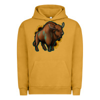 Pigment Peanut Butter Western  Bison Urban Hoodie - Jasminsmagicworld