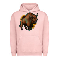 Pigment Salmon Western  Bison Urban Hoodie - Jasminsmagicworld