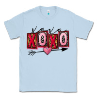 Dusty Blue Xoxo love Valentine's Day Classic Tee - FaDigitalArtStudio