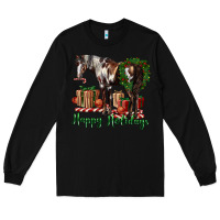 Black happy holidays mustang horse Long Sleeve Tee - LillyAllenDesigns