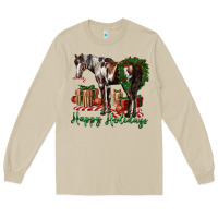 Mushroom happy holidays mustang horse Long Sleeve Tee - LillyAllenDesigns