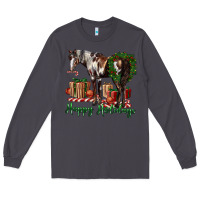 Smoke happy holidays mustang horse Long Sleeve Tee - LillyAllenDesigns