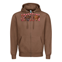 Chestnut Xoxo highland cows Zipper Hoodie - RanaPortraitStore