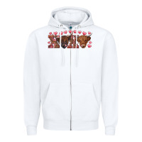 White Xoxo highland cows Zipper Hoodie - RanaPortraitStore