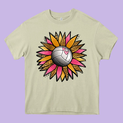 Volleyball Sunflower Heavy Core Tee Designed By Jasminsmagicworld