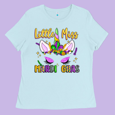 Little Miss Mardi Gras Ladies Tee Designed By Lillyallendesigns