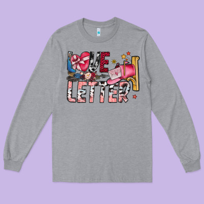 Love Letter Long Sleeve Tee Designed By Sublimationcraftshop