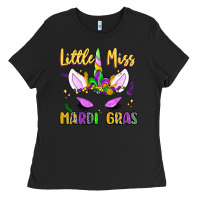 Black little miss mardi gras Ladies Tee - LillyAllenDesigns