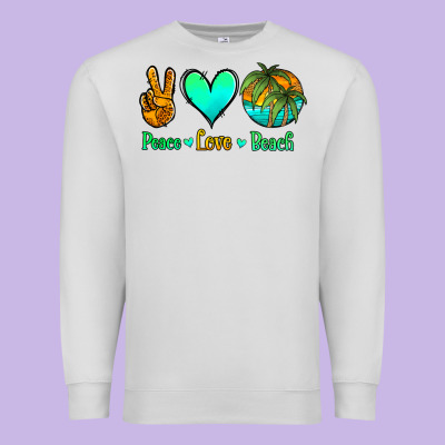 Peace Love Beach Premium Sweatshirt Designed By Jasminsmagicworld