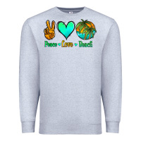 Heather Grey peace love beach Premium Sweatshirt - Jasminsmagicworld