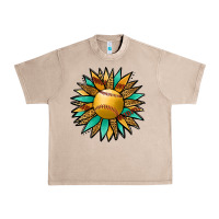 French Oak Softball Sunflower Urban Heavy Tee - Jasminsmagicworld