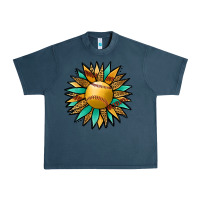 Midnight Navy Softball Sunflower Urban Heavy Tee - Jasminsmagicworld