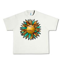 Pistachio Softball Sunflower Urban Heavy Tee - Jasminsmagicworld