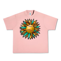 Salmon Softball Sunflower Urban Heavy Tee - Jasminsmagicworld